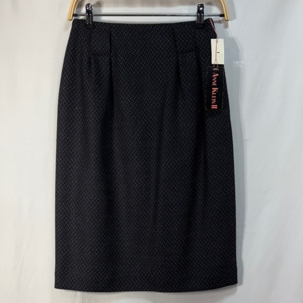 🦄 nwt  Anne Klein II navy and white Patterned Pencil Skirt vintage